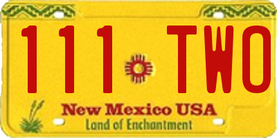 NM license plate 111TWO