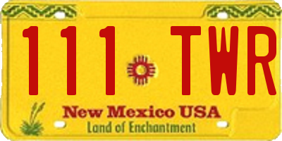NM license plate 111TWR