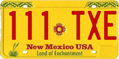 NM license plate 111TXE