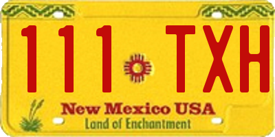 NM license plate 111TXH