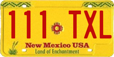 NM license plate 111TXL