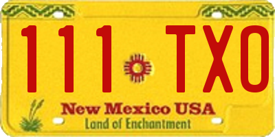 NM license plate 111TXO