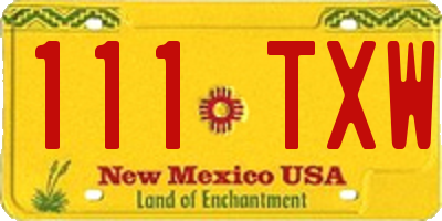 NM license plate 111TXW
