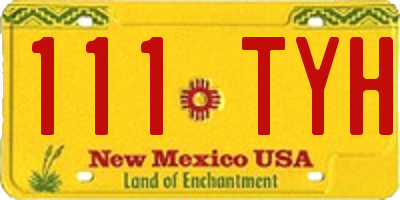 NM license plate 111TYH
