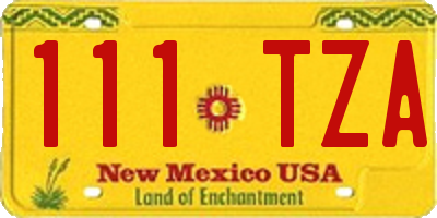 NM license plate 111TZA