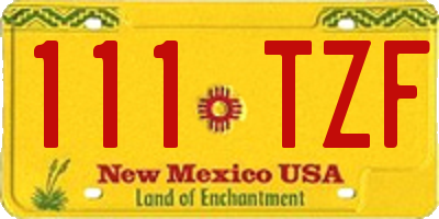NM license plate 111TZF
