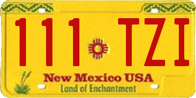 NM license plate 111TZI