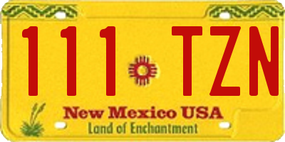 NM license plate 111TZN