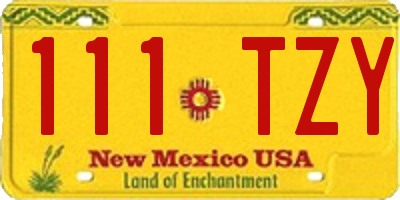 NM license plate 111TZY