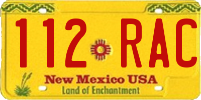 NM license plate 112RAC
