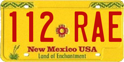 NM license plate 112RAE