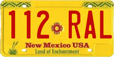 NM license plate 112RAL