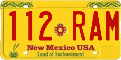 NM license plate 112RAM