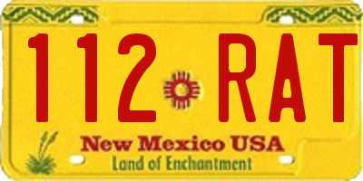 NM license plate 112RAT