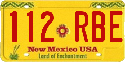 NM license plate 112RBE