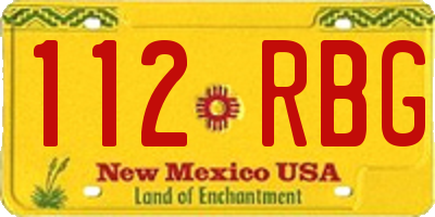 NM license plate 112RBG