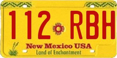 NM license plate 112RBH