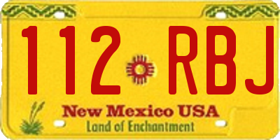 NM license plate 112RBJ