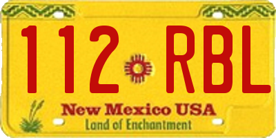 NM license plate 112RBL