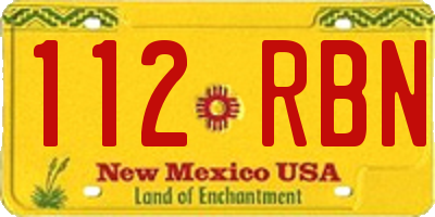 NM license plate 112RBN
