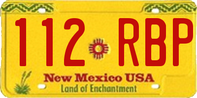 NM license plate 112RBP