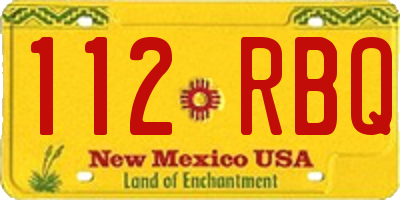 NM license plate 112RBQ