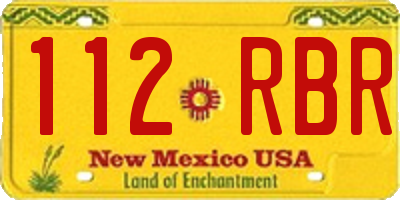 NM license plate 112RBR