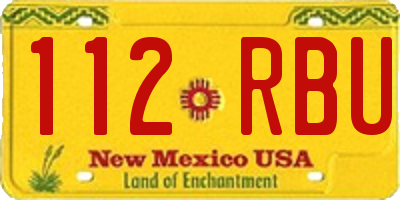 NM license plate 112RBU