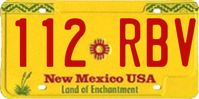 NM license plate 112RBV