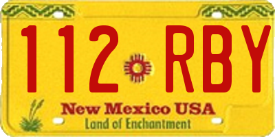 NM license plate 112RBY