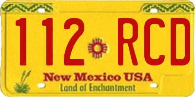 NM license plate 112RCD