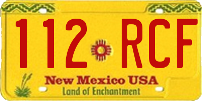 NM license plate 112RCF