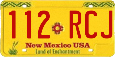 NM license plate 112RCJ