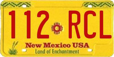 NM license plate 112RCL