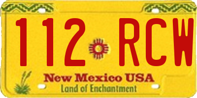 NM license plate 112RCW