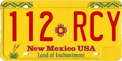 NM license plate 112RCY