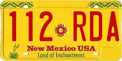 NM license plate 112RDA