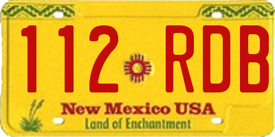 NM license plate 112RDB