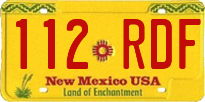 NM license plate 112RDF