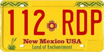 NM license plate 112RDP