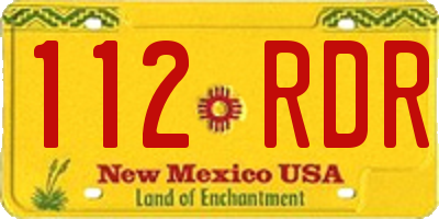 NM license plate 112RDR