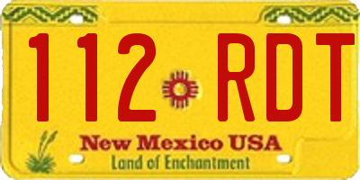 NM license plate 112RDT