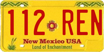 NM license plate 112REN