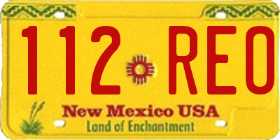 NM license plate 112REO