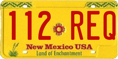 NM license plate 112REQ