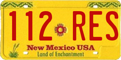 NM license plate 112RES