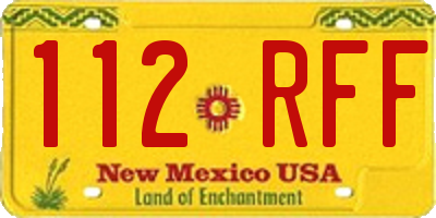 NM license plate 112RFF