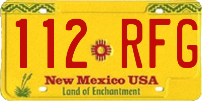 NM license plate 112RFG