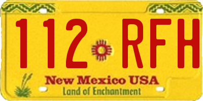 NM license plate 112RFH