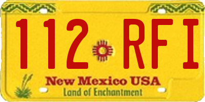NM license plate 112RFI